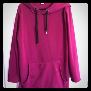 Sweatshirt dress with a hood